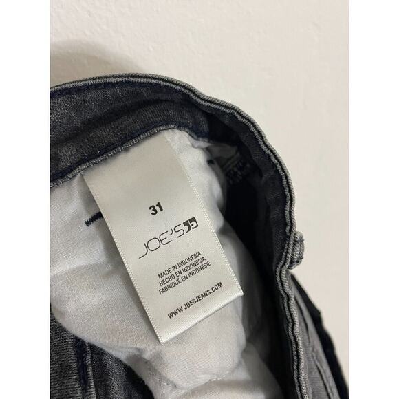 Joes Jeans 31 Black Gray High Rise Straight Leg Raw Hem Margot Womens - Picture 9 of 10